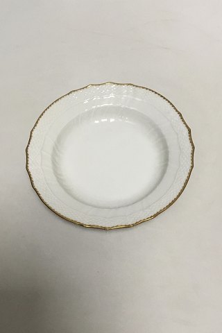 Royal Copenhagen White Curved with serrated Gold edge(Pattern 387/ Josephine) Deep Plate No 1617