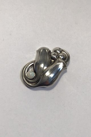 Georg Jensen Sterling Silver Brooch No. 100 B Opal