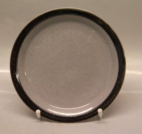 INGRID Cake plate 19 cm Brown and Grey  Stoneware Danish Art Pottery Knabstrup