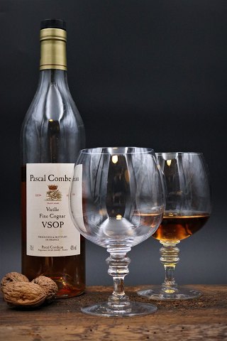 Cognac glass from Holmegaard glassworks in crystal glass.H:16cm. Dia.:9,5cm.