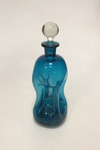 Holmegaard / Kastrup Glassworks Kluk Kluk Decanter in Blue Glass with Clear Bottle Lid