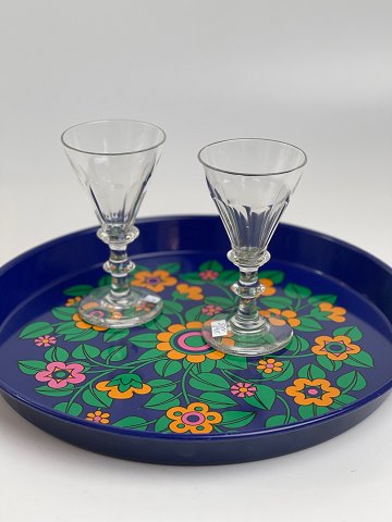 Metal tray, purple with flowers, designed by Pat Albeck for Worcester, English retro, mid-20th century