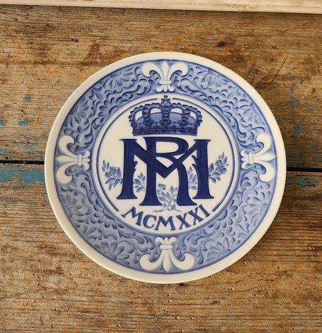 Royal Copenhagen mindeplatte fra 1921 Prinsesse Margrethes bryllup med prins Rene af Bourbon Parma