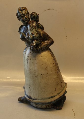 Unique RC Bode Willumsen Mother with faun offspring  36.5 cm Royal Copenhagen Art Pottery