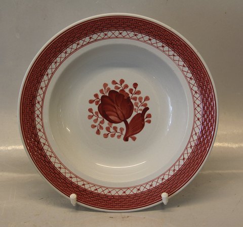 RED 0947-13 Soup rim plates 23 cm Aluminia Faience Tranquebar