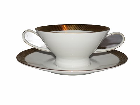 Rosenthal Bouillionkop med bred guldkant