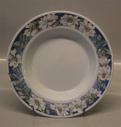 605 Soup rim plate 22 cm White Wild Rose Royal Copenhagen