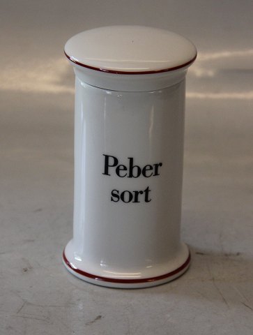 B&G -497 Peber sort  (Black Pepper) 11.5 cm Red line Bing & Groendahl White Dinnerware, Magnussen