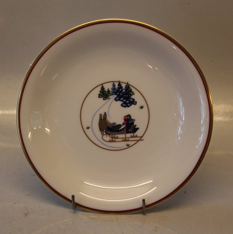 B&G 2002 Juletallerken med mistelten og spurve 19.4 cm Holiday Collection Jette Frölich Bing & Grøndahl