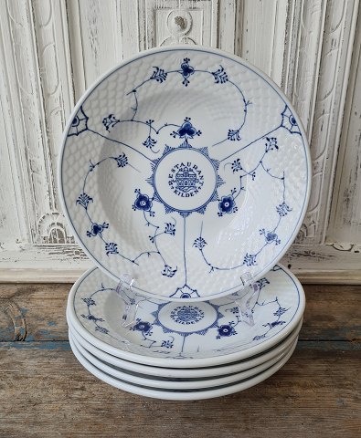B&G Blåmalet Hotelporcelæn - stor dyb tallerken no. 1008 med logo "Restaurant Kilden"