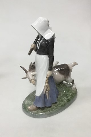 Royal Copenhagen Figurine of woman with goats No. 694
