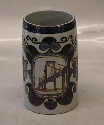 Aluminia RC Faience Mug Commemorating the Lillebelts bridge 1970 13.5 cm