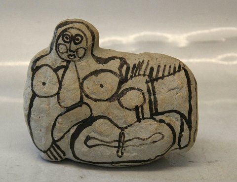 Dansk Stentøj Unika Sten Lykke Madsen abstrakt kvindefigur 11.5 x 14 cm