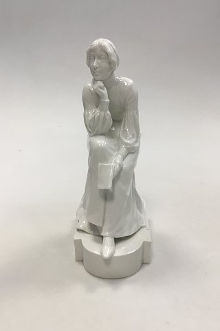 Royal Copenhagen Blanc de Chine figurine, "Pensive Lady reading" Designed by Christian Thomsen No 435