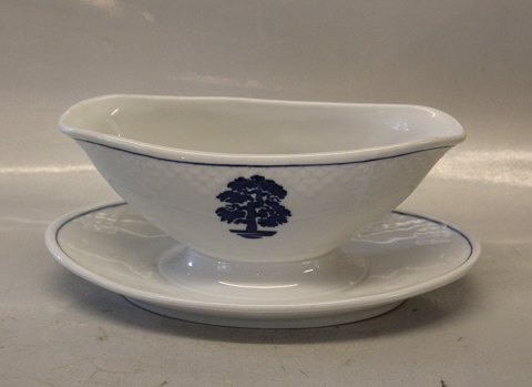 1113 Sovsekande ca 24 x 15.5 cm Hotel Bing & Grøndahl EGEN - blåt egetræ på musling Hotelporcelæn