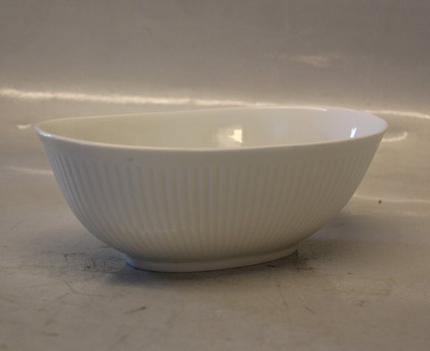 4232 RC White ribbed oval bowl 6.5 x 18 cm Blanc de Chine Royal Copenhagen
