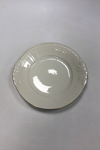 Royal Copenhagen Creme Svejfet med Guld (Stel 1235) Rundt Kagefad No. 1864