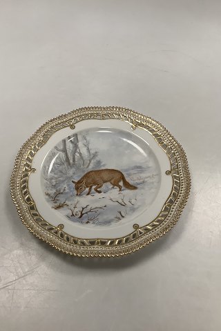 Royal Copenhagen Flora Danica Jagt Frokosttallerken No 20/3554 med gennembrudt kant.