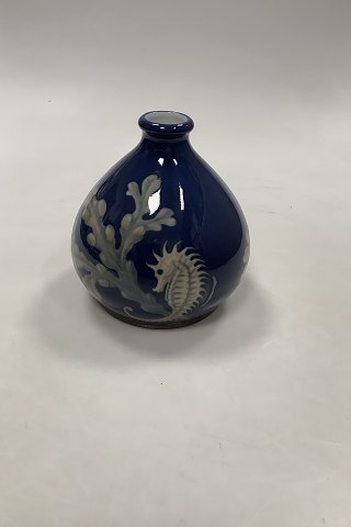 Bing and Grondahl Art Nouveau Unique Vase by Ingeborg Skrydstrup with Seahorse No 438