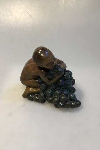 Bing & Grøndahl Figurine by Kai Nielsen "Little Bacchus with Grapes" No 4021 from The Grape Harvest Series