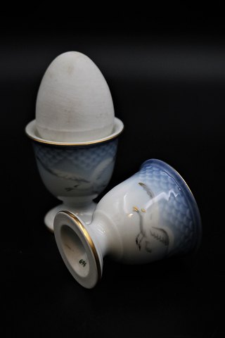 Bing & Grondahl Seagull dinner wear, egg carrier with gold edge. Height:6cm. Dia.:5,8cm. B&G# 696. 1.sort.