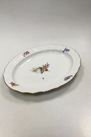 Royal Copenhagen Saksisk Blomst Let Ovalt Serveringsfad No. 1556