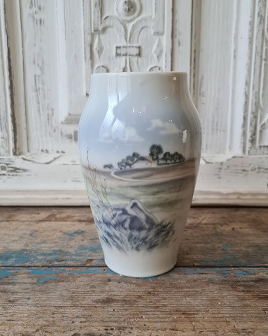 Royal Copenhagen vase no. 2695/2037 decorated with landscape motif