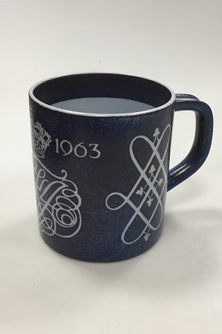 Royal Copenhagen Faience Mug from Royal Danish Defence College 250 years anniversary 1713-1963.
