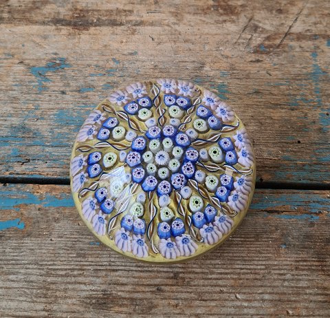 Letterpress in glass Millefiori