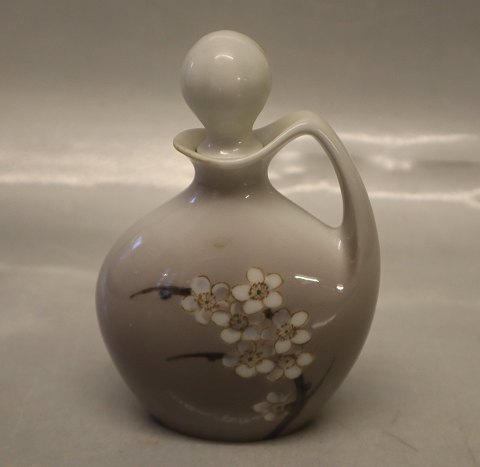 B&G 0015-127 Art Nouveau lille kande med prop 12 cm dekoreret med frugt blomster Bing & Grøndahl