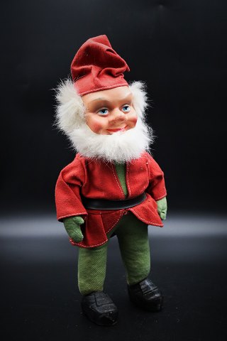 Nice old Santa stuffed with hay , wearing nice Santa clothes in fabric and clogs. Height:32 cm.