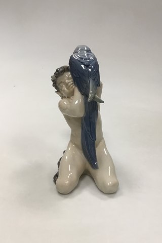 Royal Copenhagen Figur Faun med Papegøje No. 752