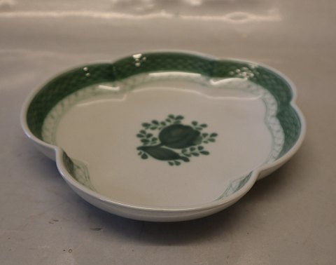 0924-12 Leaf shaped tray 20 cm  Aluminia Faience Green Tranquebar