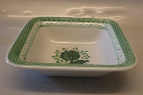 1337-12 Firkantet salatskål 19 cm Aluminia Fajance Grøn Trankebar