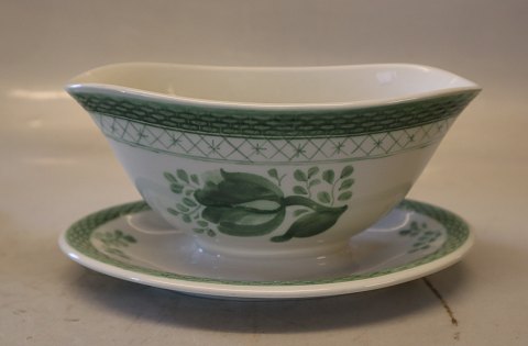2391-12 Gravy boat 21 x 14 cm Aluminia Faience Green Tranquebar