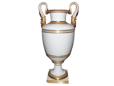 Royal Copenhagen Ekstra stor Hetsch gulvvase med delfiner og guldkant fra ca. 1900
