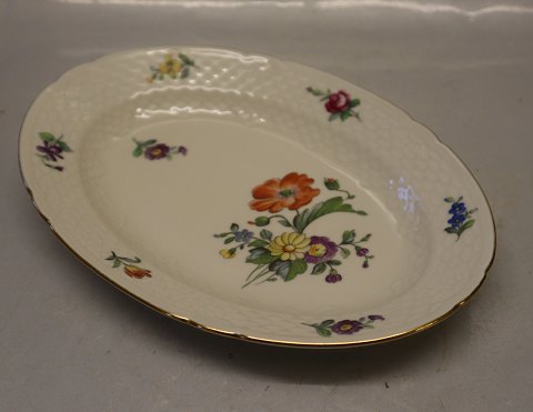 018 Ovalt fad 26 cm B&G Saksisk Blomst - Creme