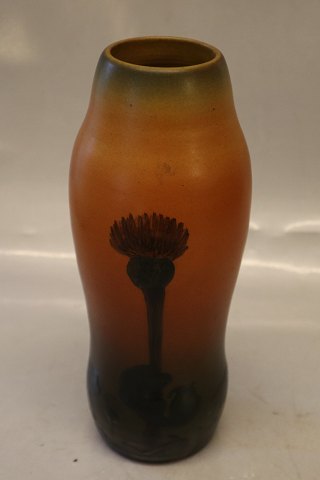 389 VI Vase with thistle 23 cm Hans Christian Joachim 1905 Ipsen Danish Art Pottery