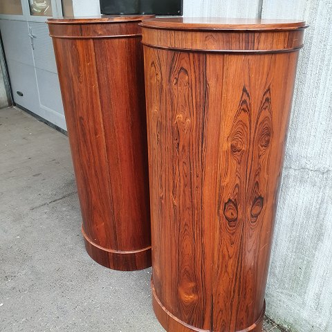 Oval  rosewood barcabinets designed by Johannes Sorth for "bornholm furniture" . Very nice condition.