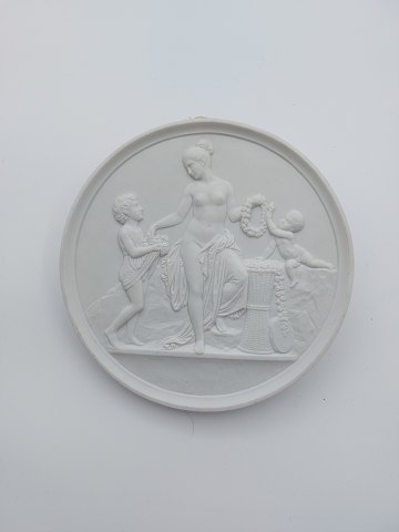 Bertel Thorvaldsen: Bing and Grondahl bisquit plate "Childhood and Spring" 19th. century (no. 116)