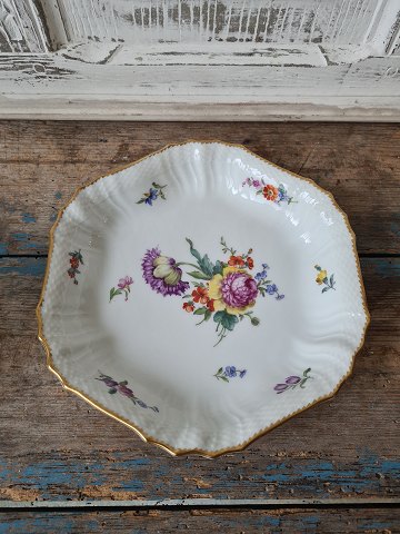 Royal Copenhagen Fuld Saksisk Blomst fad No. 1527