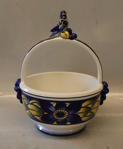 775 Konfektskål med fugl på hank 27 x 19 cm (1739775) Royal Copenhagen Fajance Blå Fasan Chr Joachim