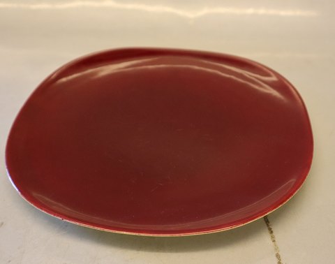 Cake plate  17 cm yellow and bordaux Congo Retro from Kronjyden Randers