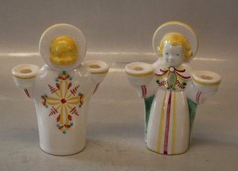 Aluminia Old 2350 Christmas Angel  Candlestick 12.5 cm Nils Thorsson 1944