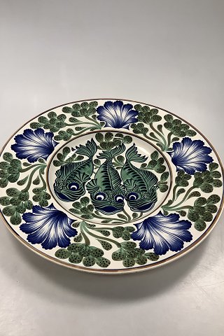 Aluminia Fajance Fad / Skål No. 385/300 med Fiske motiv