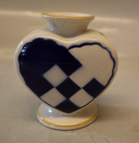 Aluminia Copenhagen FaienceHeart Vase Blue  7.5 cm  2231 Candlestick Royal Copenhagen