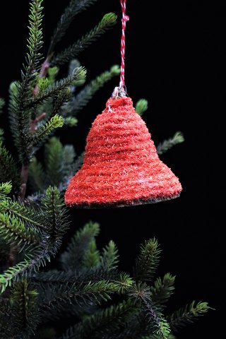 Old Christmas decoration for the Christmas tree, Christmas bell made of papier-mâché and paper...