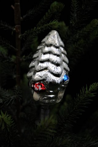 Rare old glass Christmas ornament  in the form of a Christmas tree.Ajeko, Belgian - from 1940.