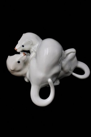 Royal Copenhagen, porcelain figure of 2 weasels...RC# 4572.