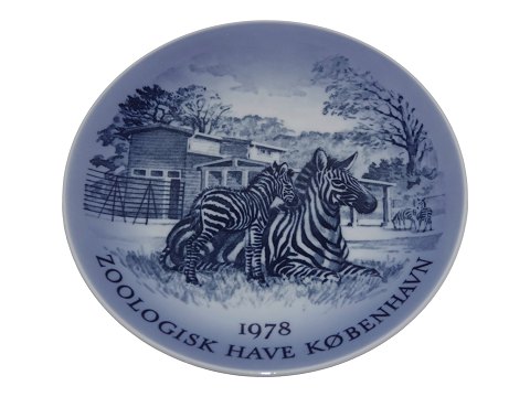 Royal Copenhagen Mindeplatte fra 1978Zoologisk Have København med zebraer